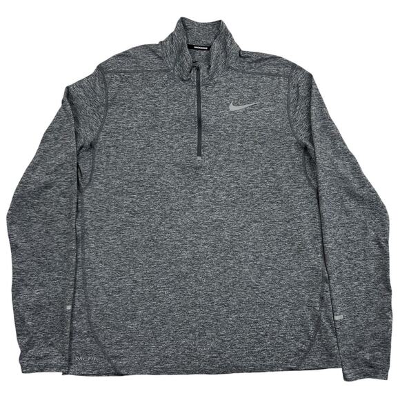 Nike Running Dri-Fit Men Gray Quarter Zip Pullover Sweater Sz‎ L - Picture 1 of 7